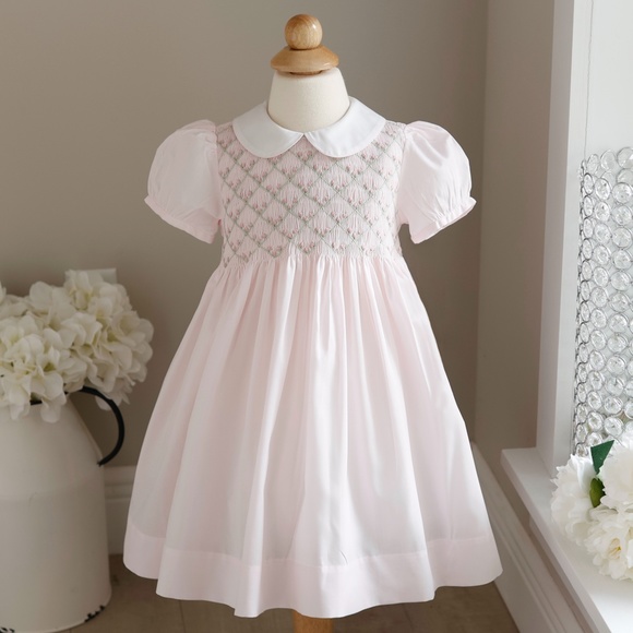 Rosebud Diamond Smocked Heirloom Dress Feltman Brothers NWT BEAUTIFUL - Picture 1 of 4